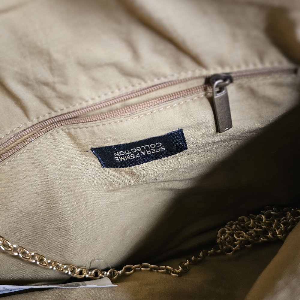 Sfera Femme Gold Beaded Clutch With Stone Accents - Picture 9 of 11